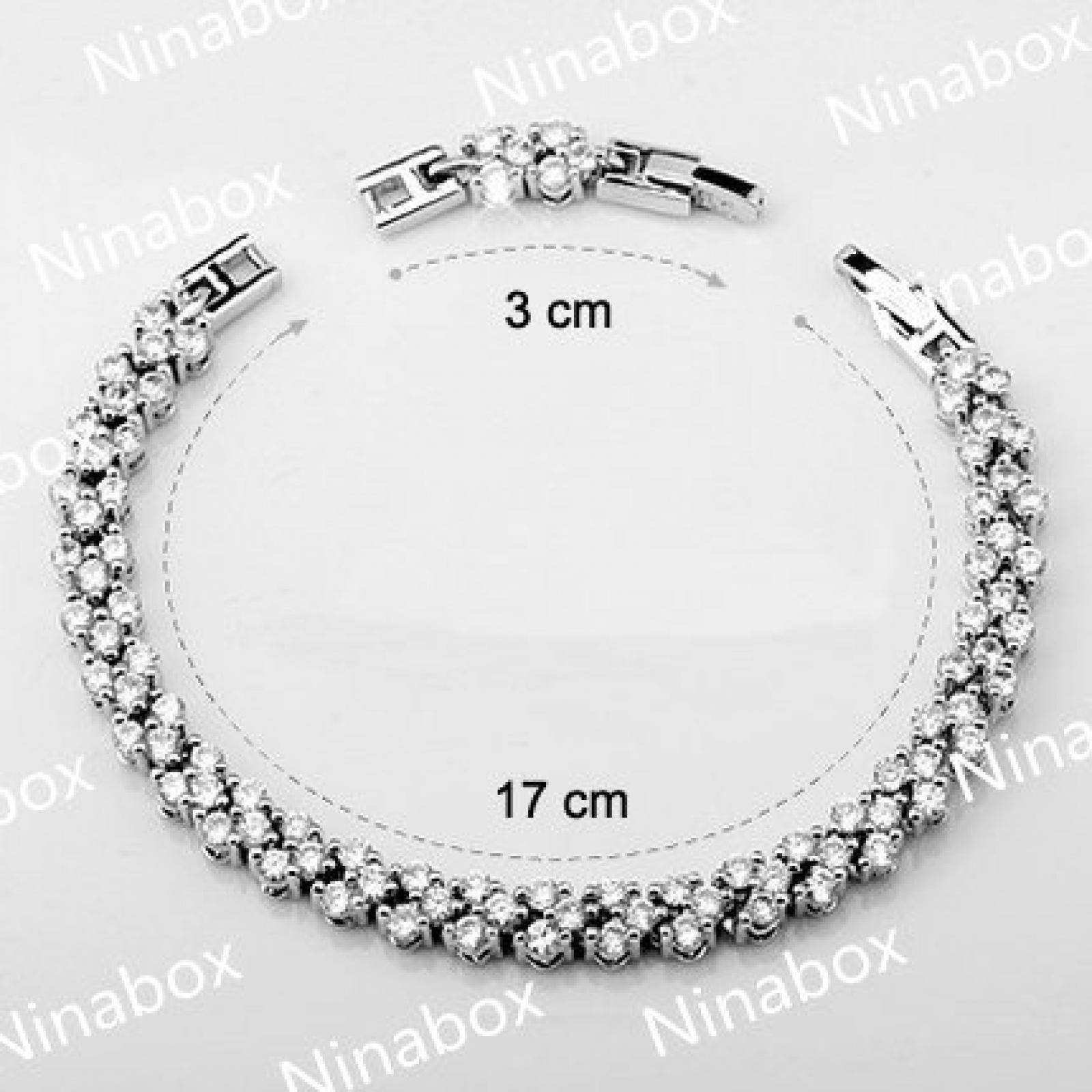Weihnachtsgeschenk Ninabox® Damen Mädchen weiß vergoldet Armband SWAROVSKI ELEMENTS Kristalle bling jewelry Hochzeit Geschenk für Freundin Mädchen Damen österreichische kristallen Armschmuck weiß Party "Frozen" Kollektion. Spezielles Design für ein perfek 